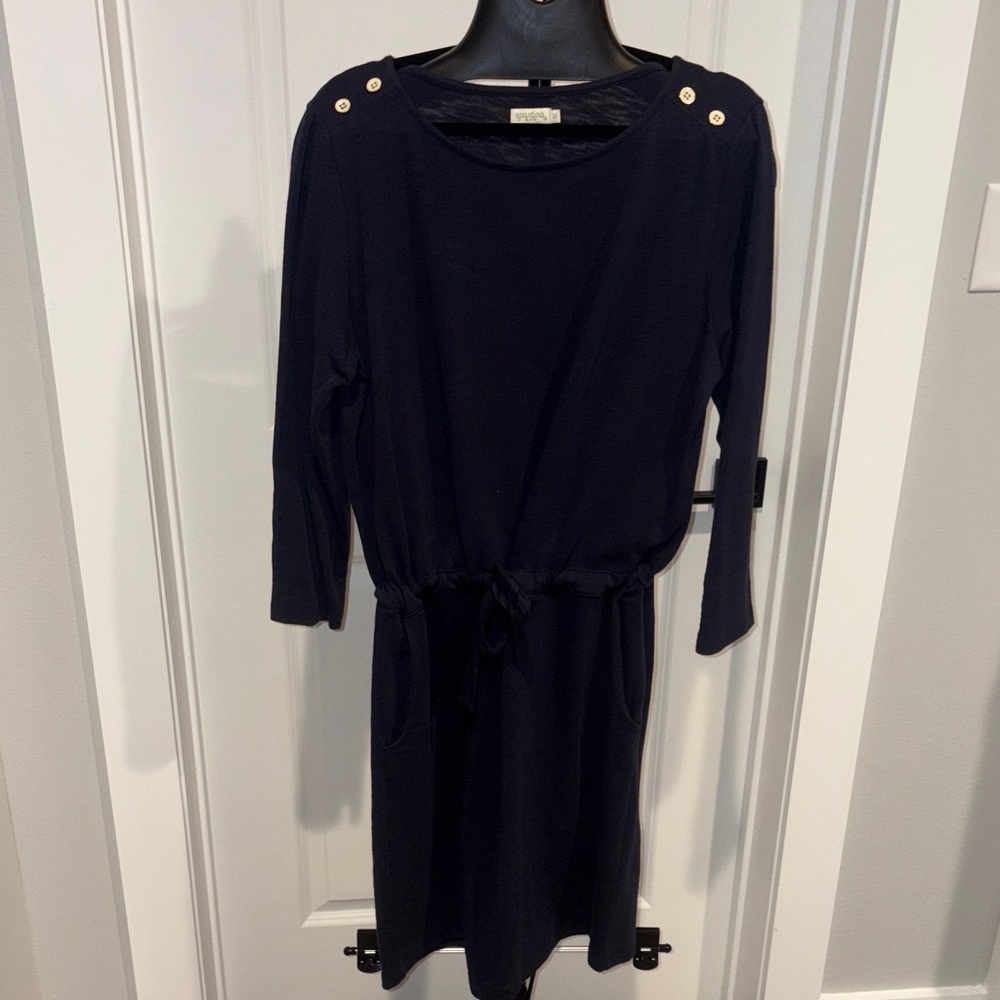 Spartina 449 Dark Blue Long Sleeve Dress with Shoulder Buttons